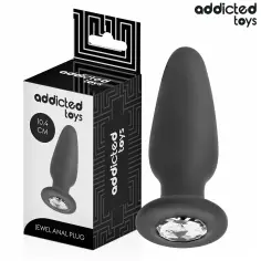 ADDICTED TOYS - PLUG ANAL CON JOYA SILICONA TALLA M 10,4 CM