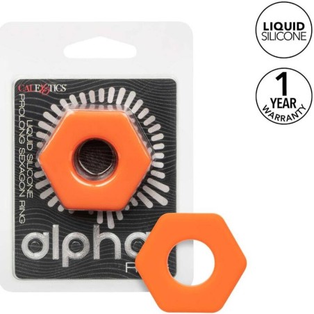 CALEXOTICS - ALPHA ANILLO PROLONG SEXGONO NARANJA CALEXOTICS