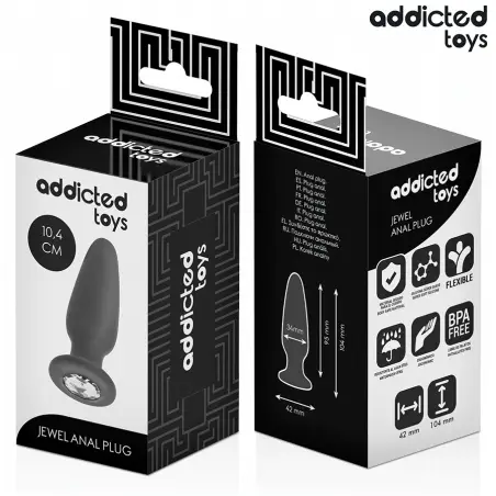 Plug Anal con Joya Silicona Talla M 10,4 cm | Addicted Toys