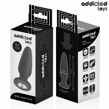Plug Anal con Joya Silicona Talla L 12,6 cm | Addicted Toys