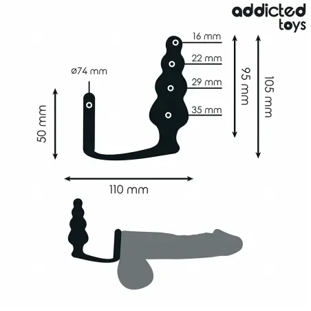 Plug Anal con Anillo Silicona Modelo 5 | Addicted Toys