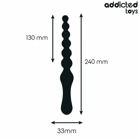 Masajeador Anal Doble Silicona 24 cm | Addicted Toys