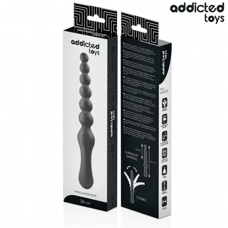 Masajeador Anal Doble Silicona 24 cm | Addicted Toys