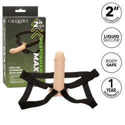 CALEXOTICS - PERFORMANCE MAXX EXTENSIÓN REALISTA CON ARNÉS PIEL CLARO CALEXOTICS 2