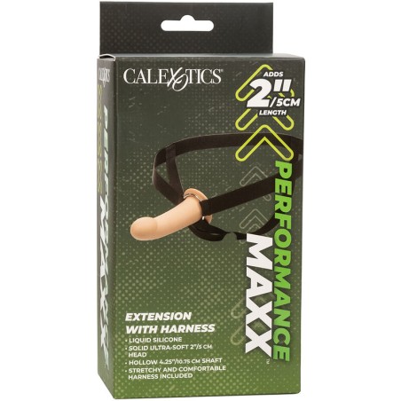CALEXOTICS - PERFORMANCE MAXX EXTENSIÓN CON ARNÉS PIEL CLARO CALEXOTICS