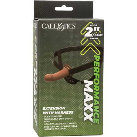 CALEXOTICS - PERFORMANCE MAXX EXTENSIÓN CON ARNÉS PIEL MORENO CALEXOTICS