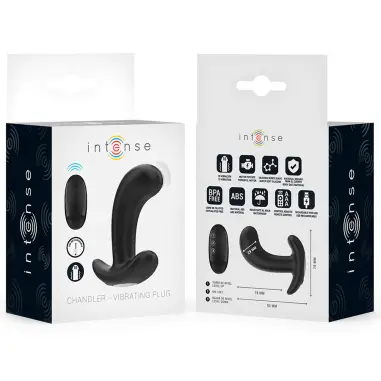 Chandler Plug Anal 10 Vibraciones Negro Control Remoto