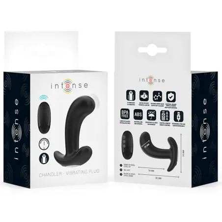 Chandler Plug Anal 10 Vibraciones Negro Control Remoto