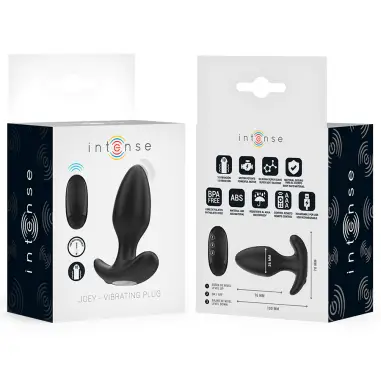 Joey Plug Anal 10 Vibraciones Negro Control Remoto | Intense
