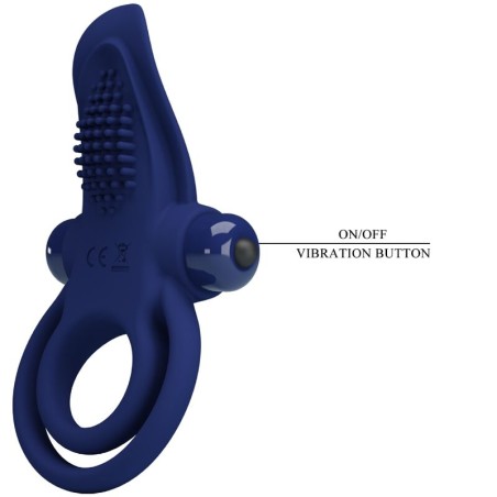 PRETTY LOVE - BRONSON DOBLE ANILLO CON VIBRACIÓN AZUL PRETTY LOVE MALE