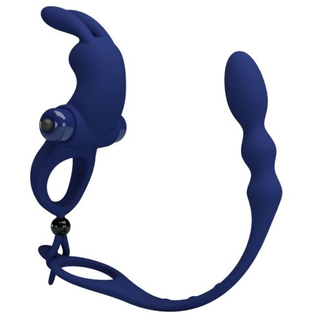 PRETTY LOVE - AYAD ANILLO VIBRADOR RABBIT CON PLUG AZUL PRETTY LOVE MALE