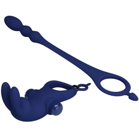 PRETTY LOVE - AYAD ANILLO VIBRADOR RABBIT CON PLUG AZUL PRETTY LOVE MALE