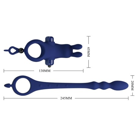 PRETTY LOVE - AYAD ANILLO VIBRADOR RABBIT CON PLUG AZUL PRETTY LOVE MALE