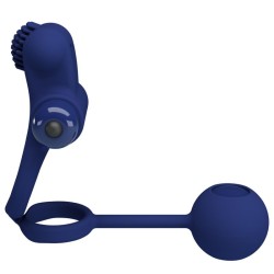 PRETTY LOVE - REMINGTON DOBLE ANILLO VIBRADOR CON PLUG AZUL PRETTY LOVE MALE 2