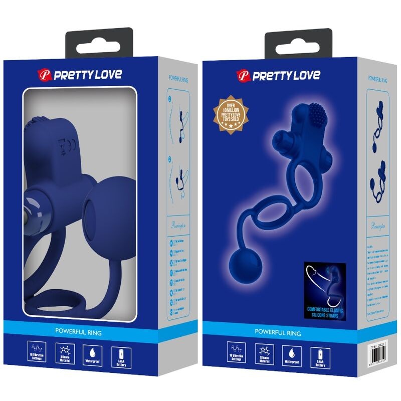 PRETTY LOVE - REMINGTON DOBLE ANILLO VIBRADOR CON PLUG AZUL 