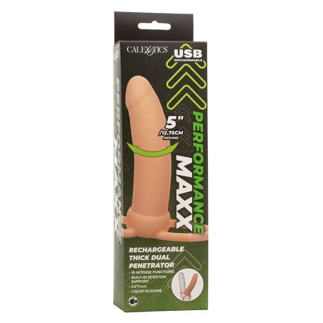 CALEXOTICS - MAXX DOBLE PENETRADOR GRUESO 10 VIBRACIONES NATURAL CALEXOTICS