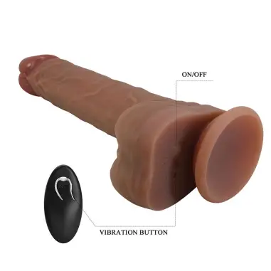 Jonathan Vibrador Realístico con Empuje Marrón Control