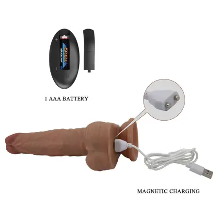 Jonathan Vibrador Realístico con Empuje Marrón Control