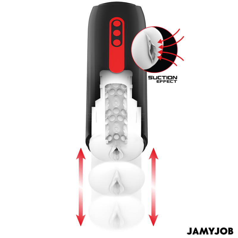 JAMYJOB - PHANTOM MASTURBADOR VAGINA AUTOMÁTICO 5 MODOS SUCCIONADOR Y EMPUJE 