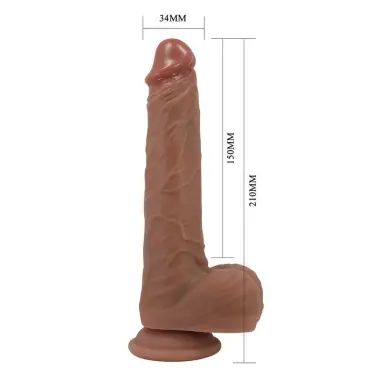 Jonathan Vibrador Realístico con Empuje Marrón Control