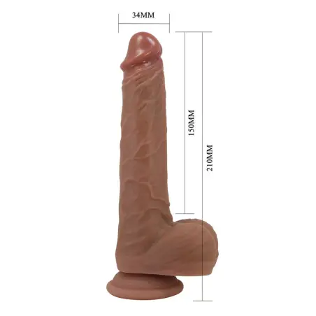 Jonathan Vibrador Realístico con Empuje Marrón Control