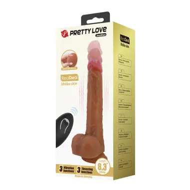 Jonathan Vibrador Realístico con Empuje Marrón Control