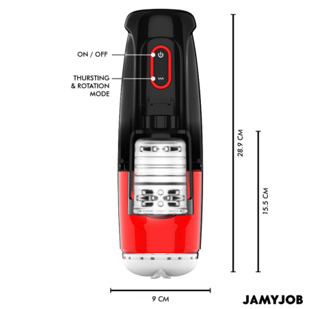 JAMYJOB - STORM MASTURBADOR VAGINA AUTOMÁTICO 10 MODOS ROTACIÓN Y EMPUJE JAMYJOB