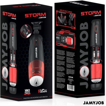 JAMYJOB - STORM MASTURBADOR VAGINA AUTOMÁTICO 10 MODOS ROTACIÓN Y EMPUJE JAMYJOB