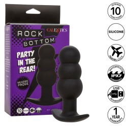 CALEXOTICS - ROCK BOTTOM PLUG ANAL CON CUENTAS 10 VIBRACIONES SILICONA NEGRO CALEXOTICS 2