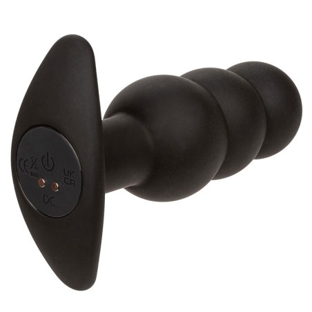 CALEXOTICS - ROCK BOTTOM PLUG ANAL CON CUENTAS 10 VIBRACIONES SILICONA NEGRO CALEXOTICS
