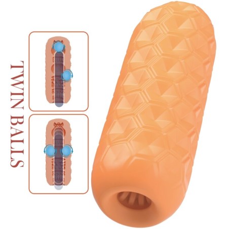 PRETTY LOVE - TWIN BALLS MASTURBADOR MASCULINO NARANJA PRETTY LOVE FLIRTATION