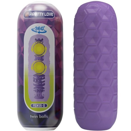 PRETTY LOVE - TWIN BALLS MASTURBADOR MASCULINO MORADO PRETTY LOVE