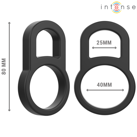 INTENSE - BOBBY ANILLO DOBLE PARA PENE SILICONA NEGRO INTENSE COUPLES TOYS