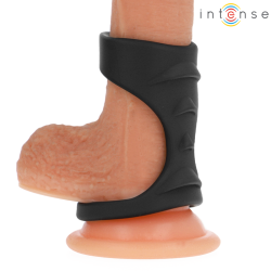 INTENSE - THEO ANILLO DOBLE PARA PENE SILICONA NEGRO MODELO 3 INTENSE COUPLES TOYS 2