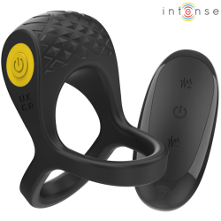 INTENSE - ALEX ANILLO DOBLE VIBRADOR PENE 10 VIBRACIONES NEGRO INTENSE COUPLES TOYS