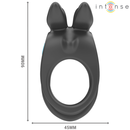 INTENSE - SAM ANILLO DOBLE VIBRADOR PENE 10 VIBRACIONES NEGRO INTENSE COUPLES TOYS