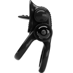 PRETTY LOVE - PASSIONATE RING DOBLE ANILLO VIBRADOR + ESTIMULADOR CLÍTORIS NEGRO PRETTY LOVE 2