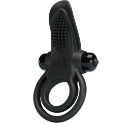 PRETTY LOVE - DOBLE ANILLO VIBRADOR + ESTIMULADOR CLÍTORIS 10 VIBRACIONES NEGRO PRETTY LOVE