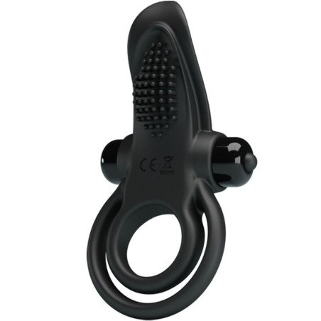 PRETTY LOVE - DOBLE ANILLO VIBRADOR + ESTIMULADOR CLÍTORIS 10 VIBRACIONES NEGRO PRETTY LOVE