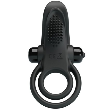 PRETTY LOVE - DOBLE ANILLO VIBRADOR + ESTIMULADOR CLÍTORIS 10 VIBRACIONES NEGRO PRETTY LOVE