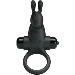 PRETTY LOVE - ANILLO VIBRADOR + ESTIMULADOR RABBIT CLÍTORIS 10 VIBRACIONES NEGRO PRETTY LOVE 2