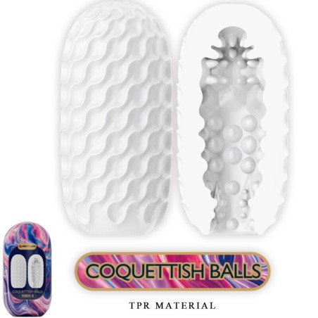 PRETTY LOVE - COQUETTISH BALLS MASTURBADOR MASCULINO SILICONA BLANCO PRETTY LOVE