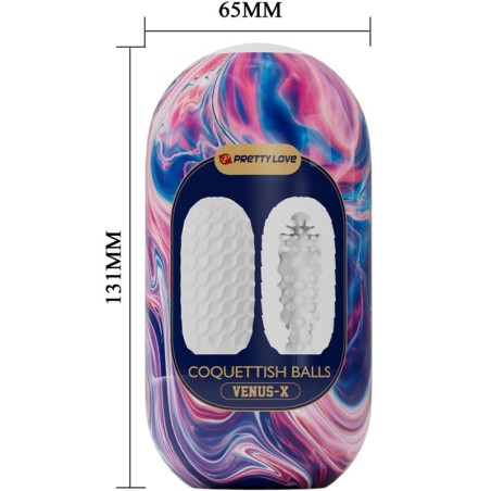 PRETTY LOVE - COQUETTISH BALLS MASTURBADOR MASCULINO SILICONA BLANCO PRETTY LOVE