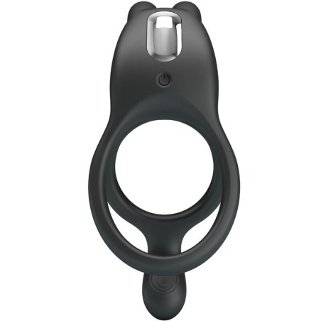 PRETTY LOVE - SETH DOBLE ANILLO VIBRADOR RABBIT 7 VIBRACIONES NEGRO PRETTY LOVE