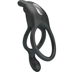 PRETTY LOVE - SETH DOBLE ANILLO VIBRADOR RABBIT 7 VIBRACIONES NEGRO PRETTY LOVE 2
