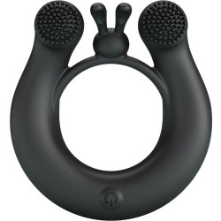 PRETTY LOVE - DAHLIA ANILLO VIBRADOR + ESTIMULADOR DE CLÍTOIS 12 VIBRACIONES NEGRO PRETTY LOVE