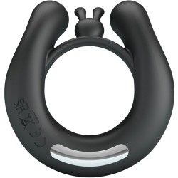PRETTY LOVE - DAHLIA ANILLO VIBRADOR + ESTIMULADOR DE CLÍTOIS 12 VIBRACIONES NEGRO PRETTY LOVE 2