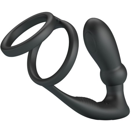 PRETTY LOVE - EMONI ANILLO PENE + PLUG ANAL 12 VIBRACIONES NEGRO PRETTY LOVE