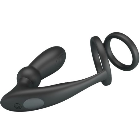 PRETTY LOVE - EMONI ANILLO PENE + PLUG ANAL 12 VIBRACIONES NEGRO PRETTY LOVE