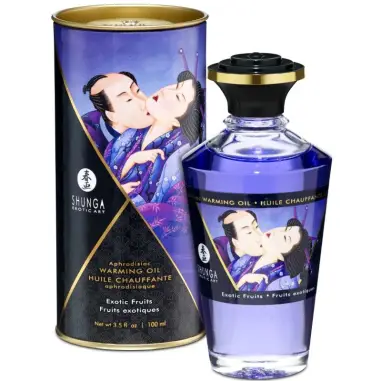 SHUNGA - ACEITE MASAJE EFECTO CALOR SABOR FRUTAS EXÓTICAS 100 ML